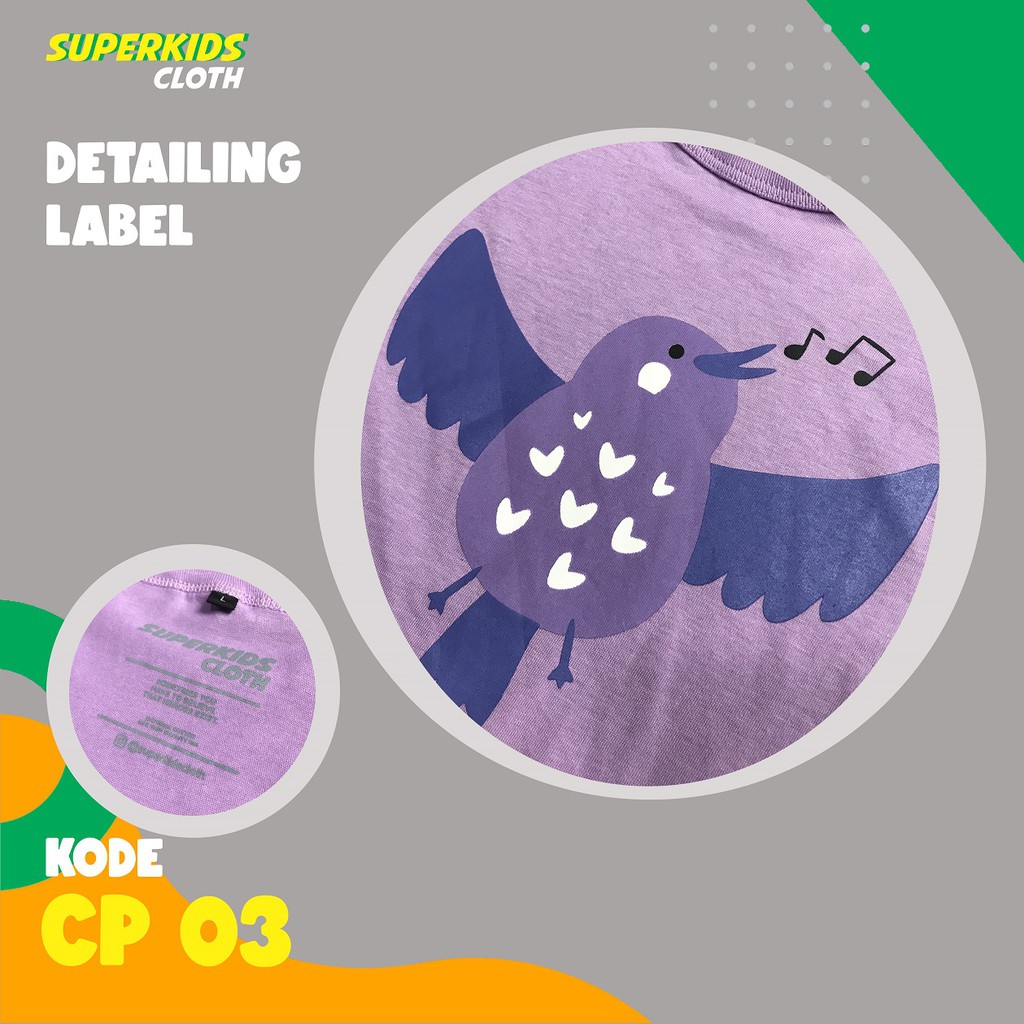 BAJU ANAK PEREMPUAN / KAOS ANAK PEREMPUAN / PAKAIAN ANAK CEWEK KAOS ANAK CEWEK LENGAN PANJANG BURUNG BIRD ECER GROSIR SUPERKIDS CLOTH 1 - 11 TAHUN