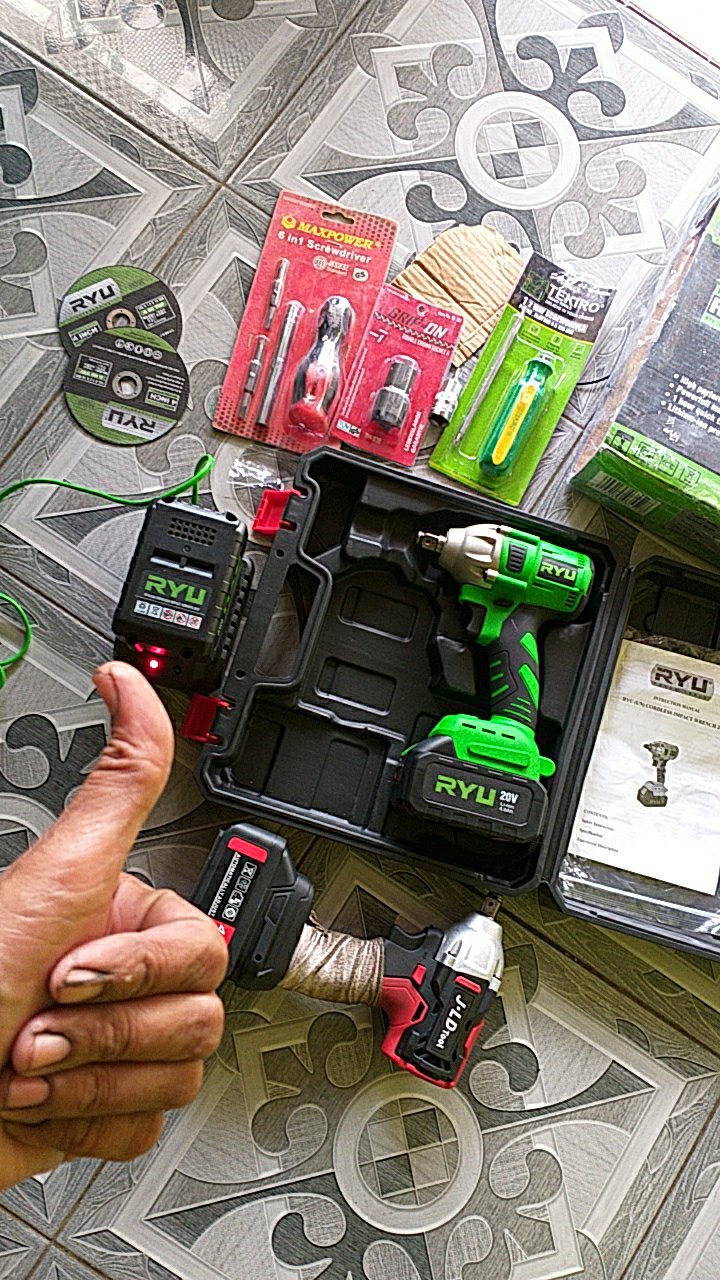 Mesin Impact Wrench Ryu Rcw 20v Cordless Wrench