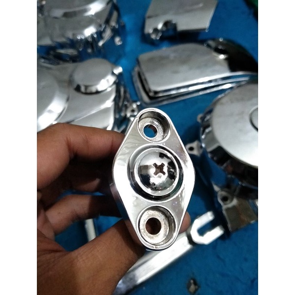 TENSIONER SETELAN KAMPRAT MEGAPRO TIGER ORI COPOTAN MOTOR SUDAH CRHOME