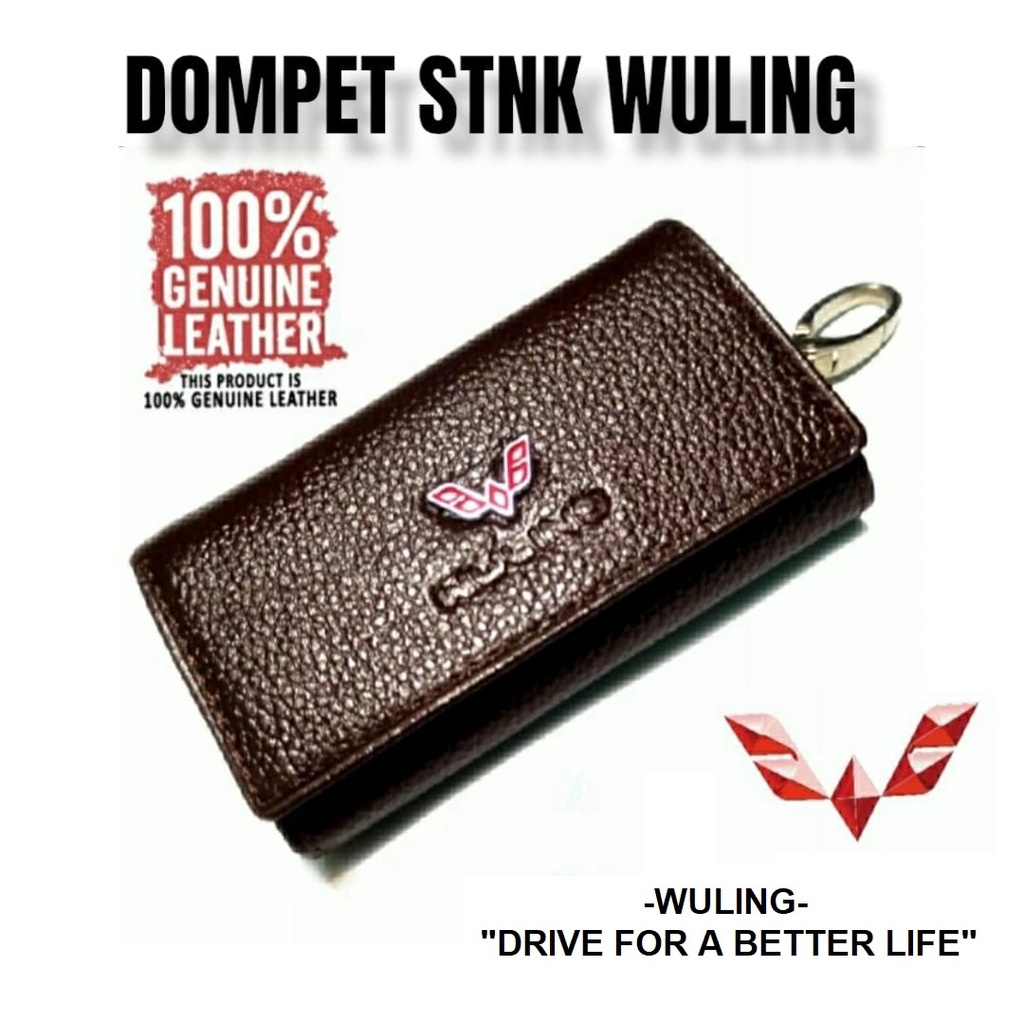 Dompet STNK Gantungan Kunci Branded Bahan Kulit Mobil WULING / Logo wuling: CONFERO CORTEZ FORMO ALMAZ_MGM27