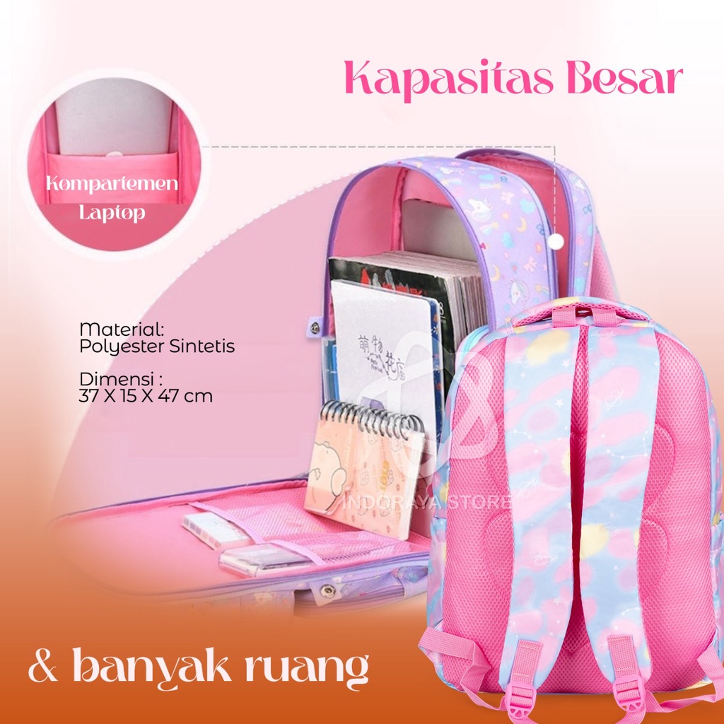 Tas Ransel Sekolah Anak Perempuan SD SMP SMA Model Korea Fashion Import