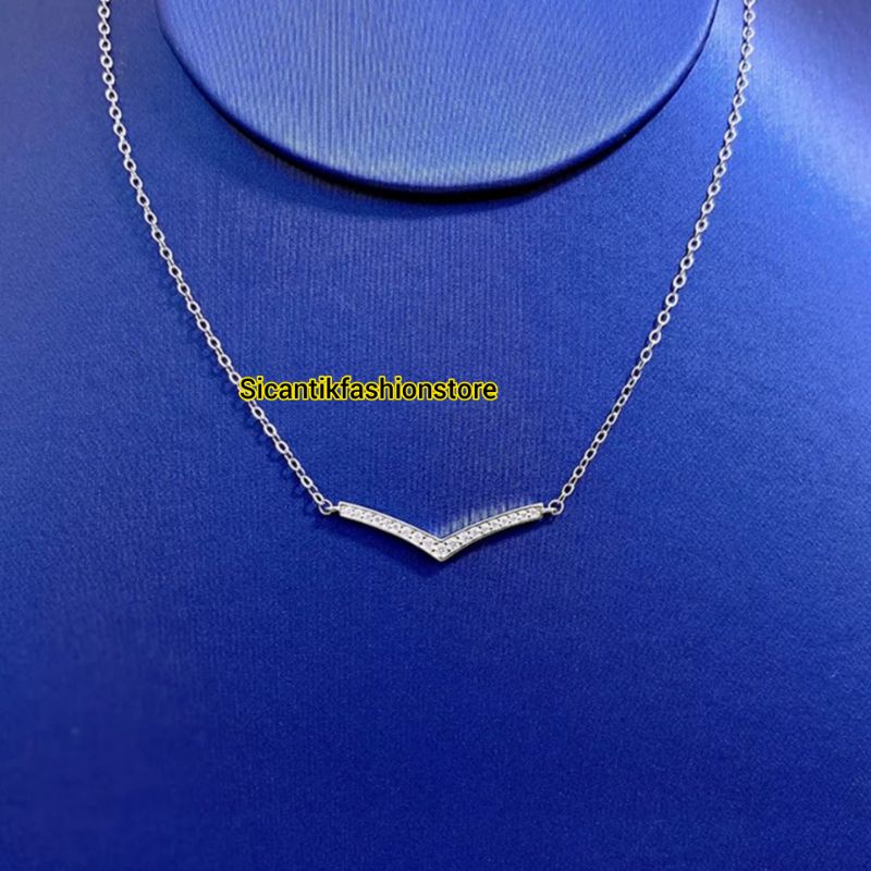 Kalung Fuji Titanium Silver Anti Karat Selamanya Fashion Wanita Kalung Wanita Korea Kalung Fuji Terlaris Kekinian Terbaru Kalung Titanium Wanita