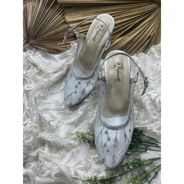 sepatu wanita Rafaizoutfit clarisa silver 7cm kaca