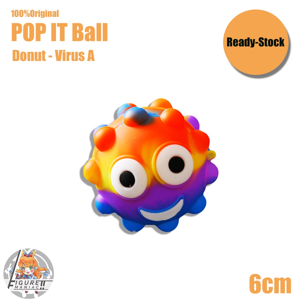 POP IT Ball Bola Virus Donat Donut Bekel Premium Mainan Anak Squishy