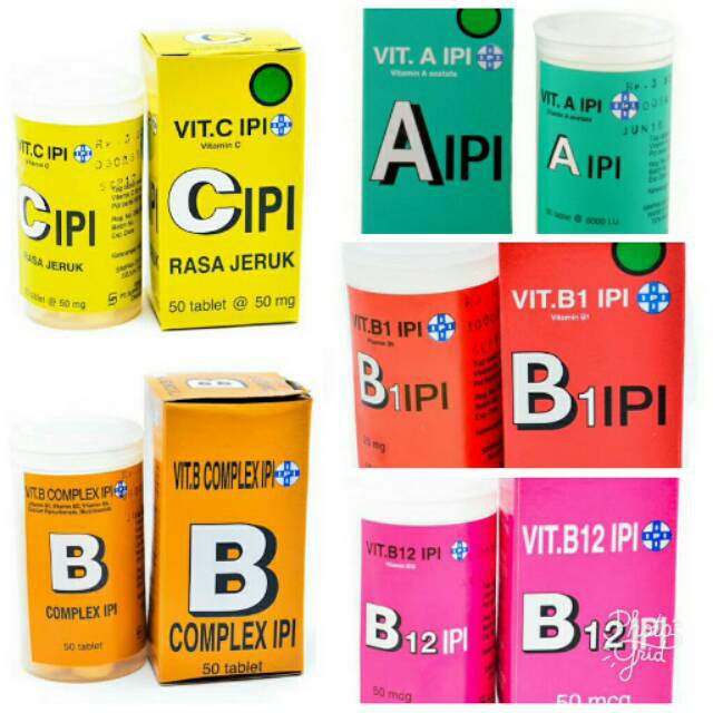 All variants vitamin ipi / Hisap Vitamin IPI A IPI / B1 IPI / B12 IPI / B COMPLEX IPI / C IPI Tablet