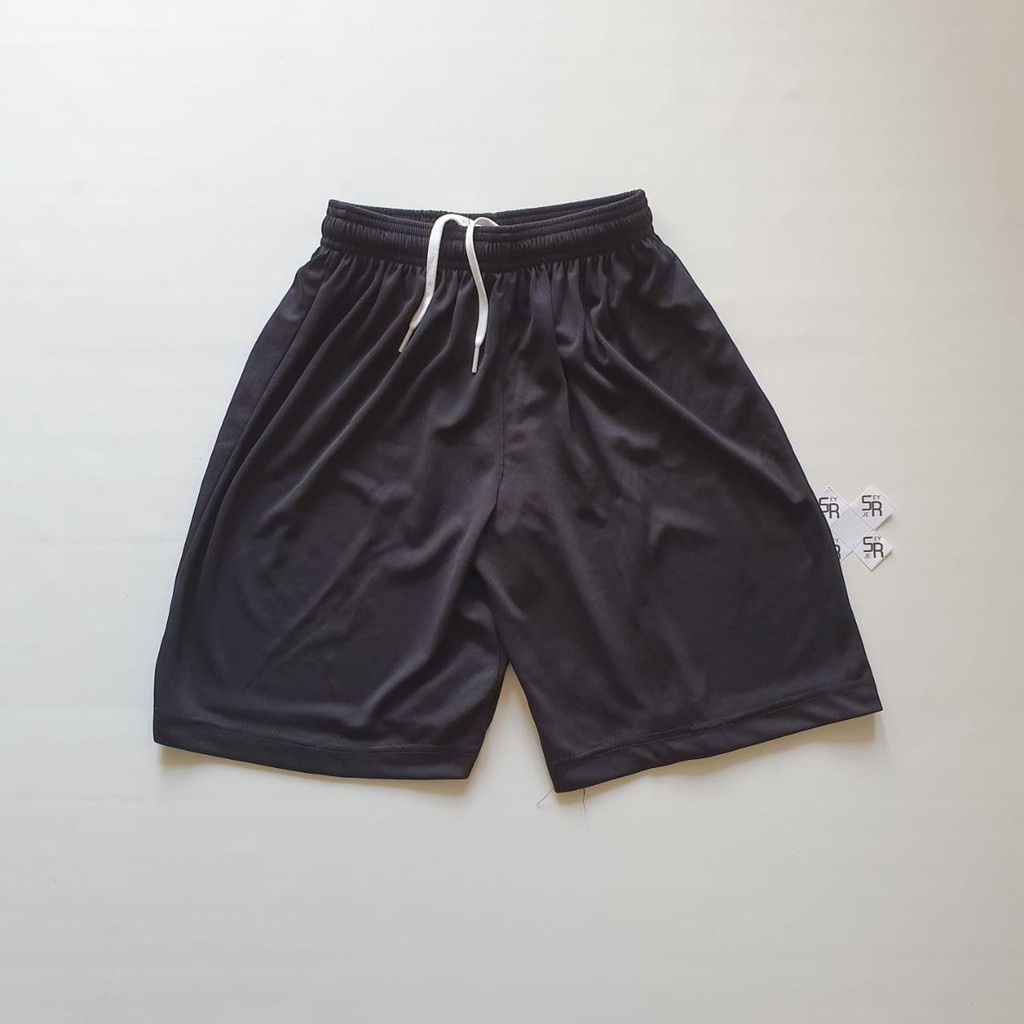 100rb dpt 4pcs celana polos kolor pendek olahraga sport santai merah biru putih hitam navy TERBAIK-Hitam semuanya