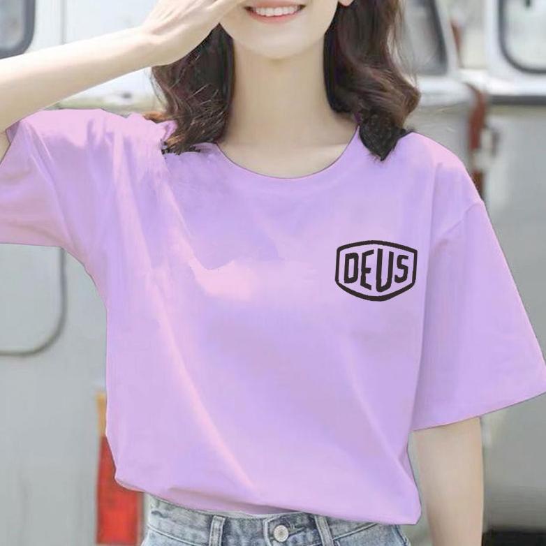 Baju Kaos Deus Original 100% Wanita Belakang Polos Cotton Combat 30S