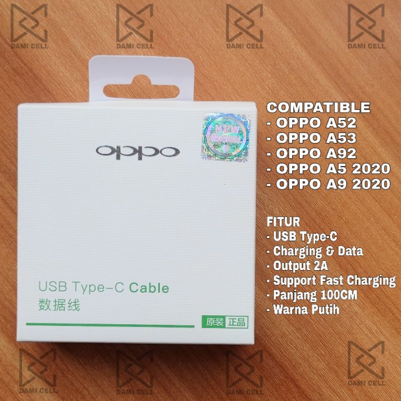 Kabel Data Oppo A52 USB Type-C 2 Ampere ORIGINAL Fast Charging