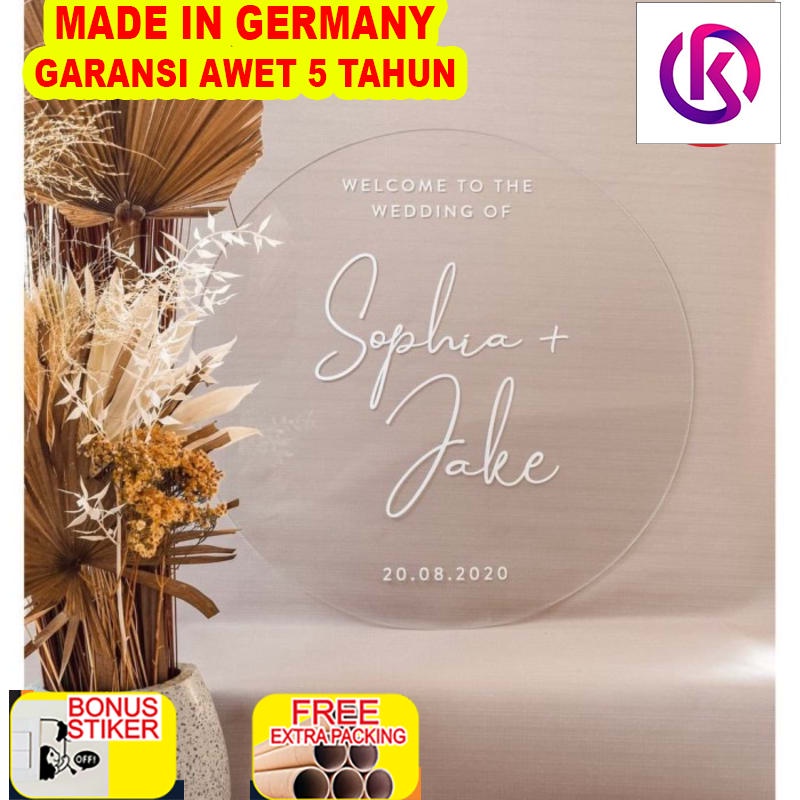 

Grosir Acrylic Welcome Sign 50cm / Grafir Welcome Sign / Dekorasi Wedding