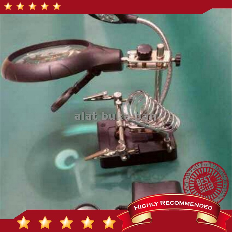 Holder PCB FullLup Dudukan solder dan Lampu 5 in 1