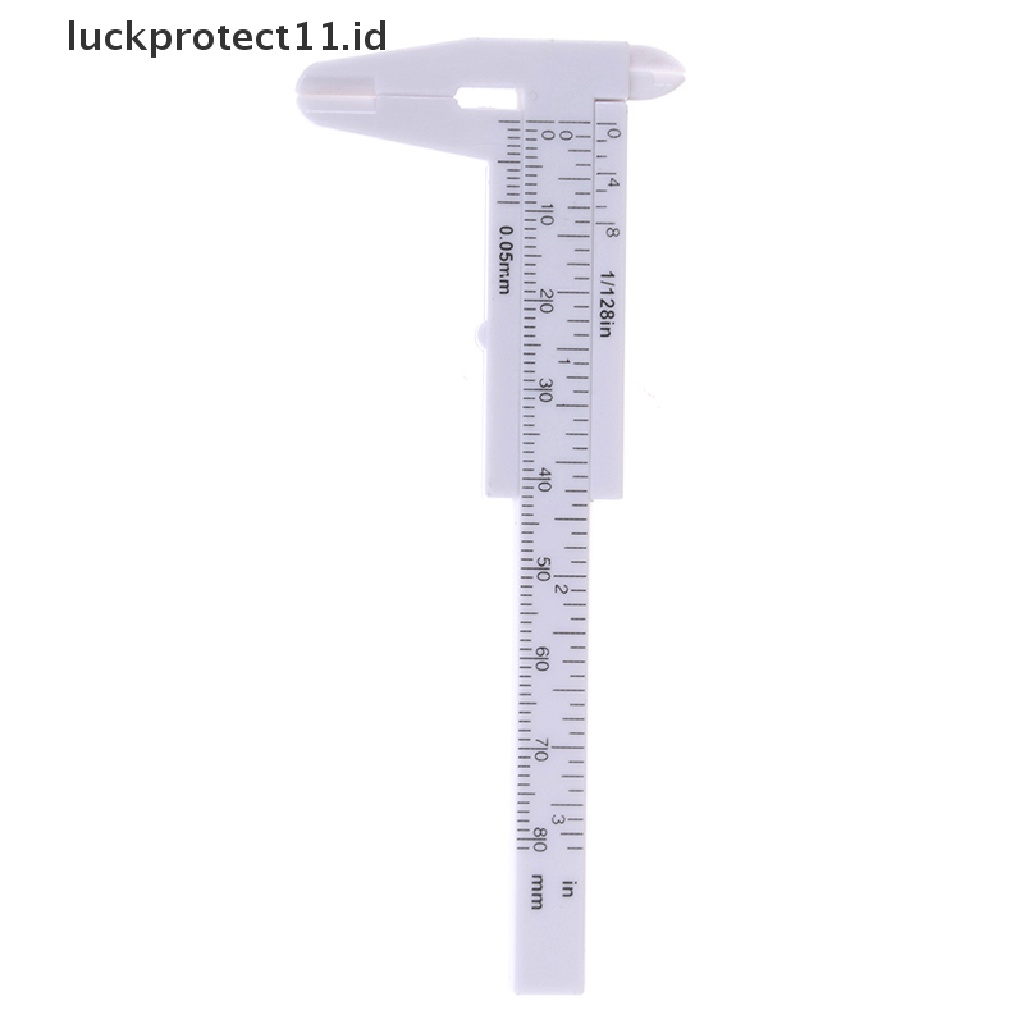 //HG&amp;ID// 1pc Mini sliding vernier caliper plastic measure ruler gauge double scale 80mm .