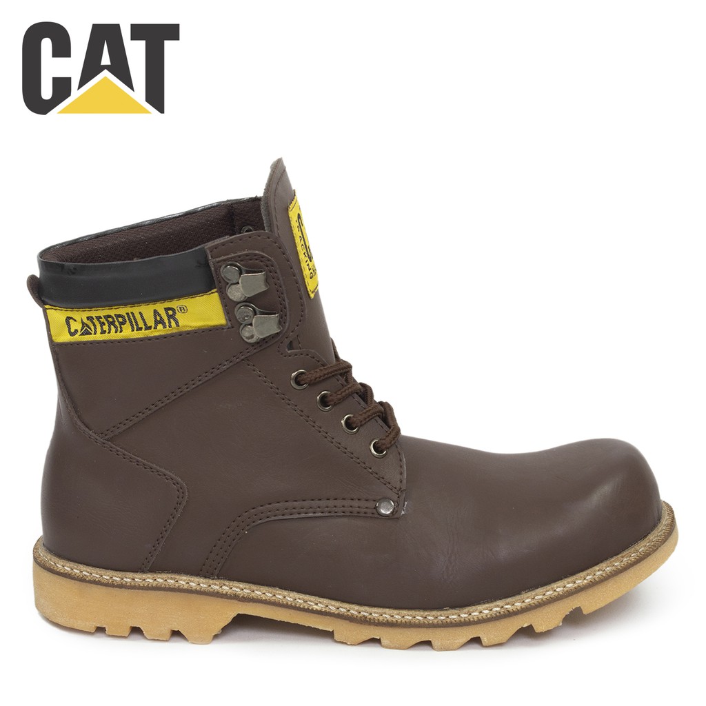 COD !! Sepatu Caterpillar Holton Sepatu Safety Boots Ujung Besi Fashion Pria Bikers Turing Outdoor M