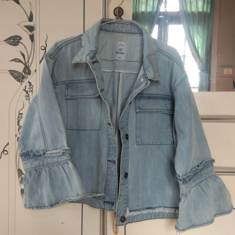 Jaket jeans denim biru muda Nevada original