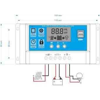 PWM Solar Charger Controller Dual USB 10A 12V 24V *MD26