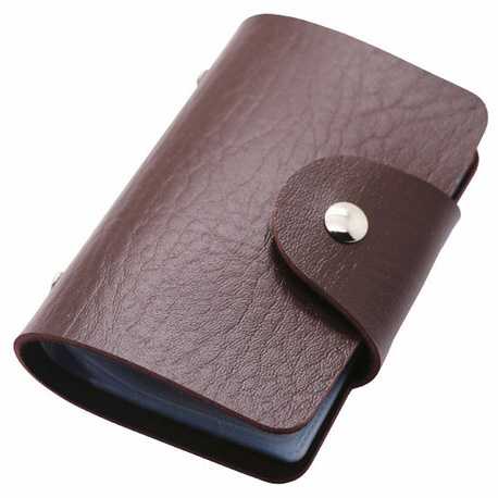 Dompet Kartu 24 Slot Bahan Kulit / Dompet Kartu Nama Atm Ktp Uang Koin Simcard Remaja Pria Cowo Cowok Laki Laki Wanita Dan Uang Kulit Asli Panjang Mini Kecil Import Lipat Polos Kancing Mini Slot Banyak Tebal Tebel Unik Keren Simple Serbaguna Murah Origina