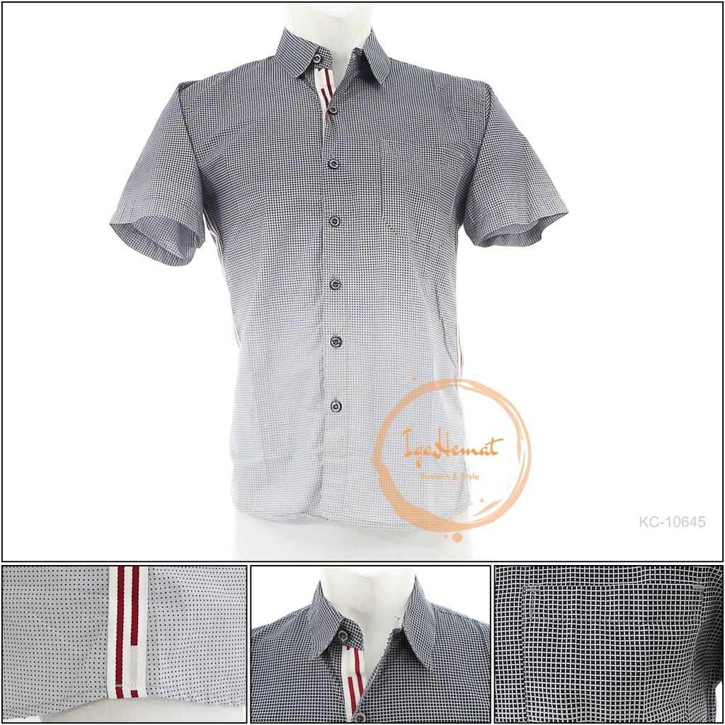 KEMEJA LAKI LAKI SLIM FIT LENGAN PENDEK MAXMILLIAN[KC10645]