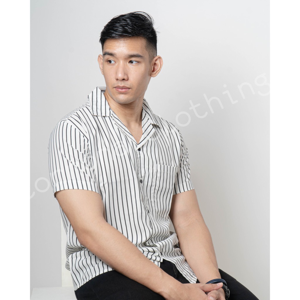 KEMEJA GARIS GARIS VERTIKAL - KEMEJA GARIS PRIA - KEMEJA PRIA - XAVIER