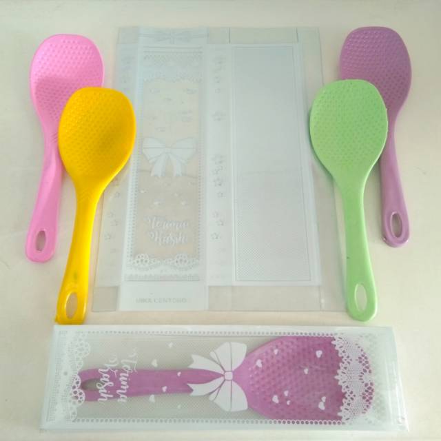 Souvenir Pernikahan Murah Centong Magicom + Box Mika Motif Terpisah Minimal Order 100 pcs