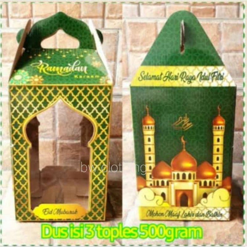 

Box Lebaran / dus lebaran / packaging lebaran 3 toples 500gram