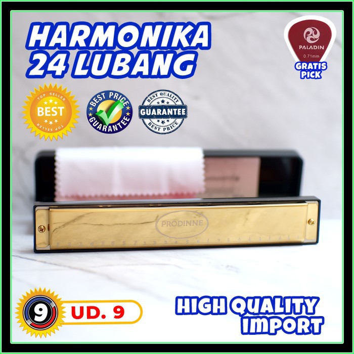 Harmonika 24 Lubang Prodine Gold SeriesKelengkapan : - Harmonika 24 lu