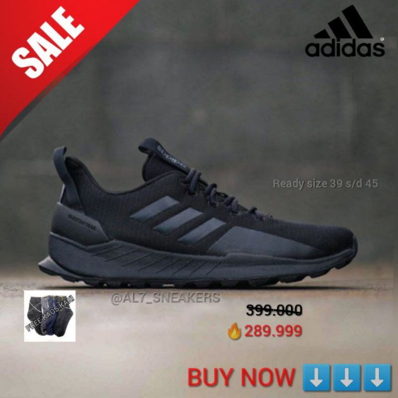 sepatu pria ADIDAS QUESTAR TRAIL BLACK ORIGINAL