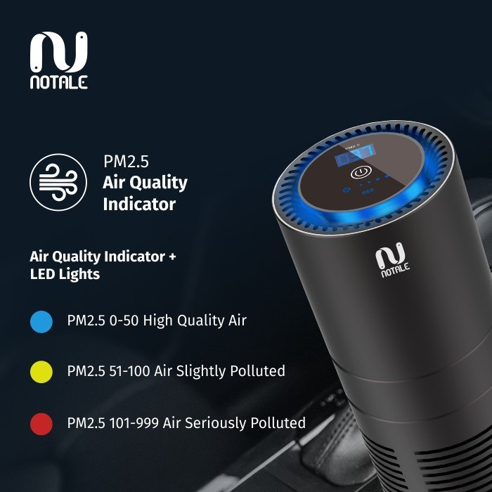 Notale Portable Car Air Purifier Mobil UVC Plasma Filter HEPA 13