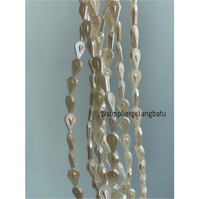 Mutiara Sintetis OVAL motif ALPUKAT WHITE PEARL TULANG manik aksesoris
