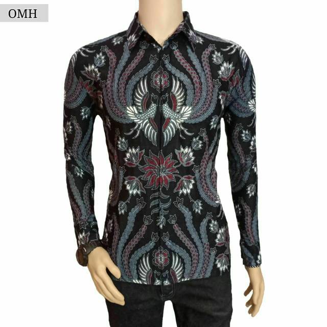 KEMEJA BATIK PRIA MERAK HITAM