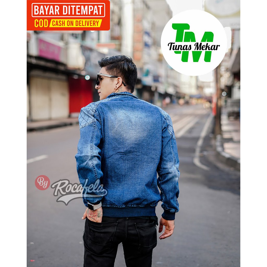 Jaket Jeans Quilting Rocafela The News 100% Original ~ Jaket Jeans Pria