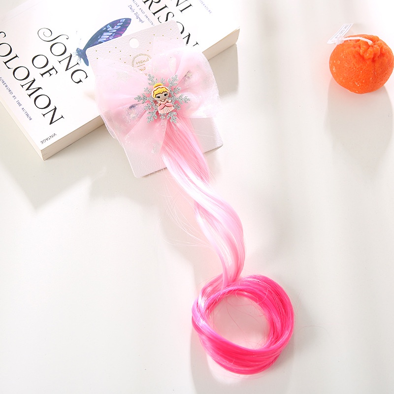 Jepit Rambut Frozen Unicorn Model Rambut Palsu Wig Anak Perempuan