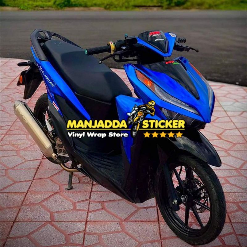 Stiker skotlet biru metalik candy super glossy kualitas premium bahan lentur mudah dipasang