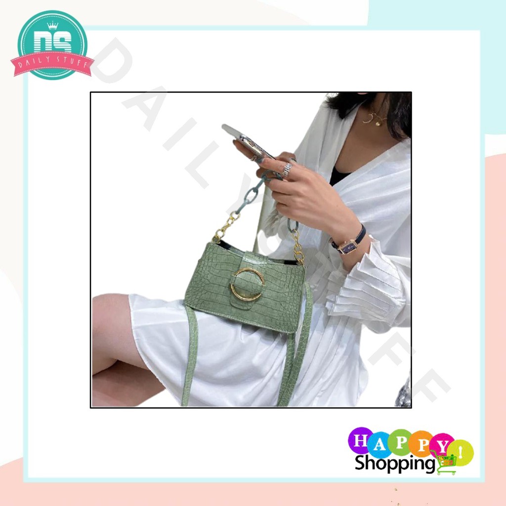 DS 307-92 Tas Selempang Wanita Motif Besi Kualitas Import Tali Rantai Tas Fashion Wanita