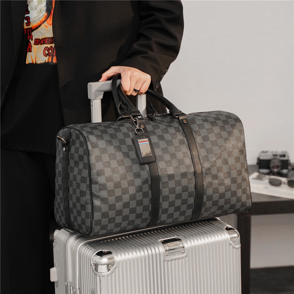 Tas Duffel Messenger Tas selempang pria wanita Tas Travel Messenger / Gym Bag Motif Damier lv