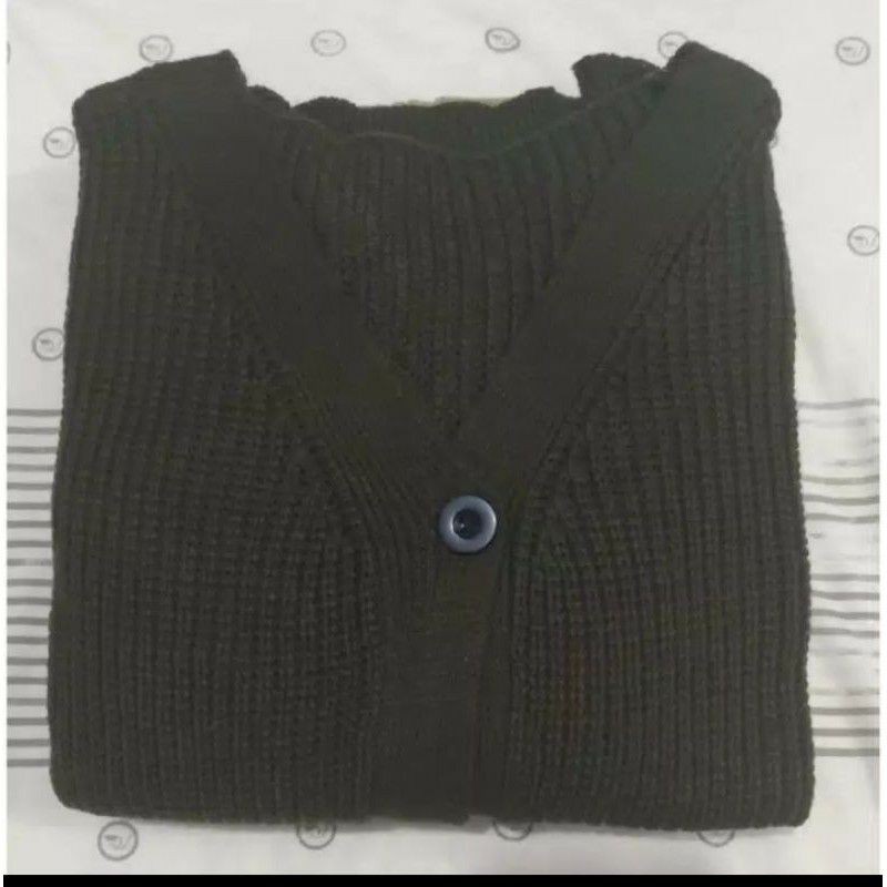 CARDIGAN RAJUT CROP INDAH RAJUTANKU-Army