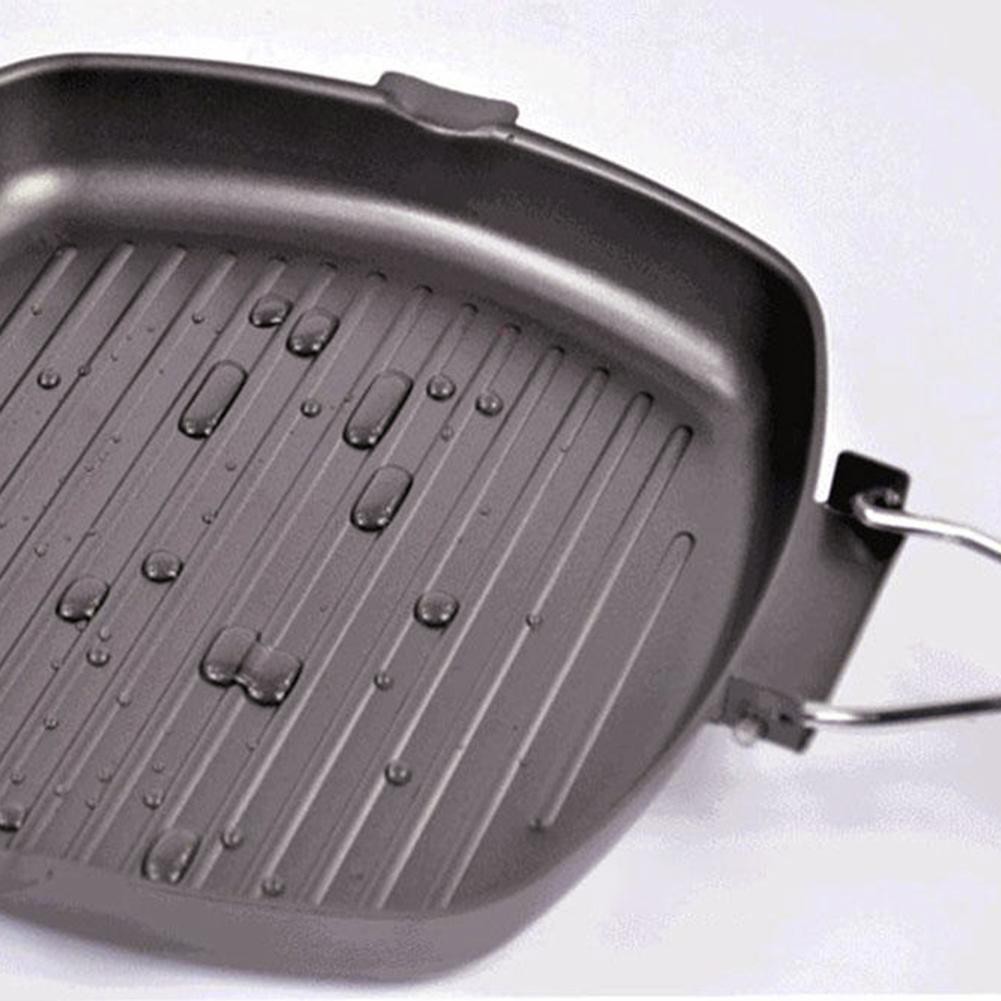 Panci Teflon BBQ Steak alat pemanggang grill pan Heavy Gauge Deluxe Handle