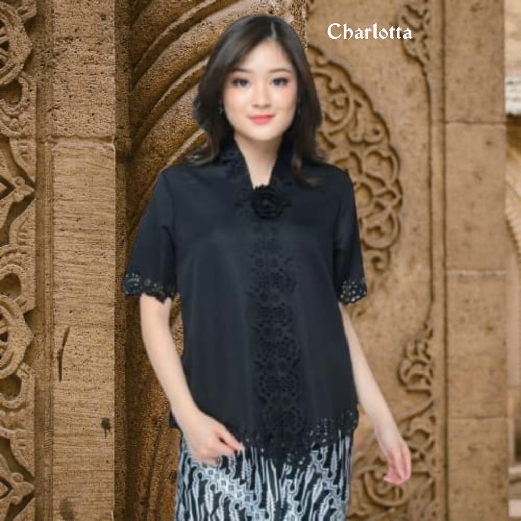 Kebaya Encim Modern Laser Terompet Charlotta Cut Good Quality