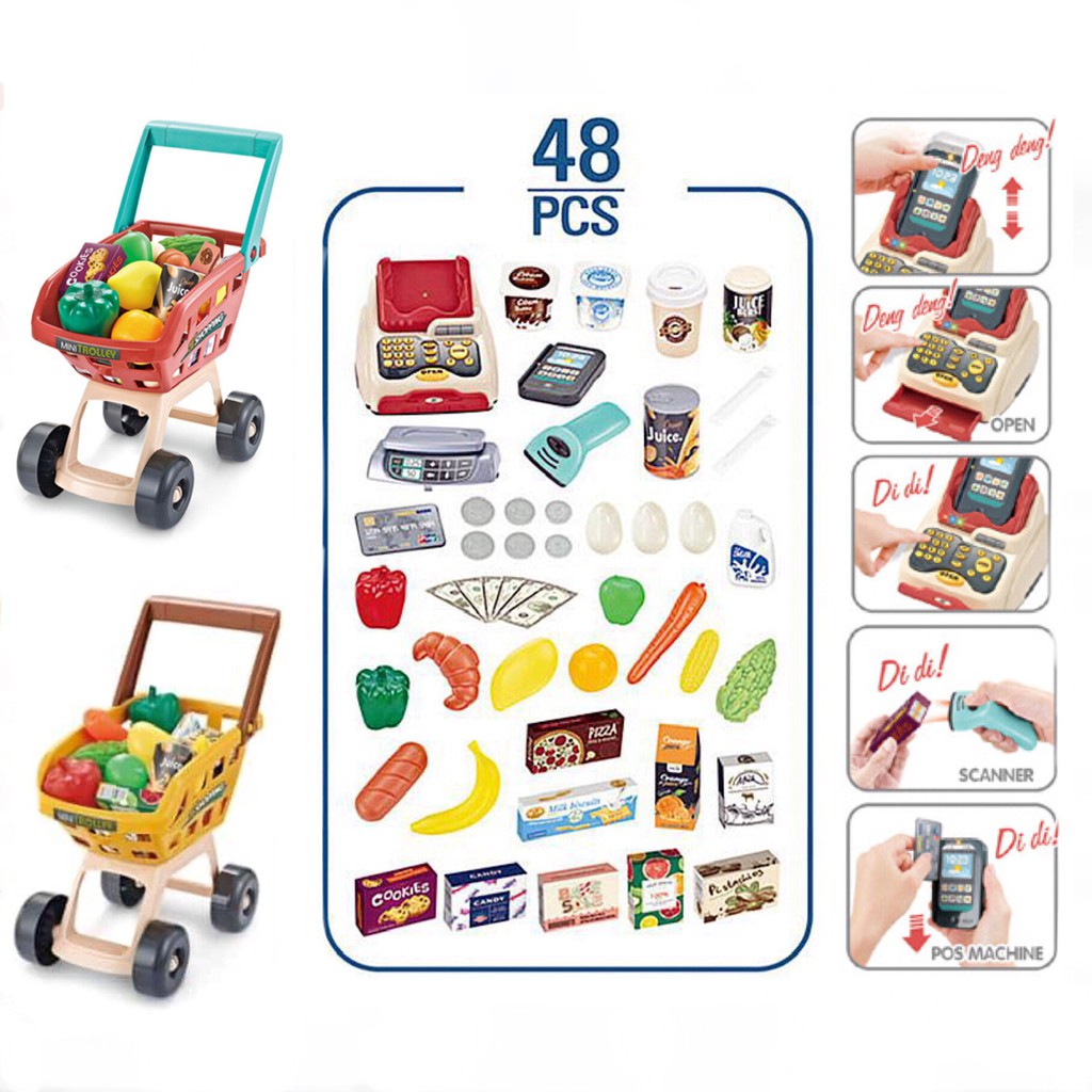 [MS]Mainan Home SuperMarket Set Trolley Belanja / Mainan Jualan Dan Belanja SuperMarket