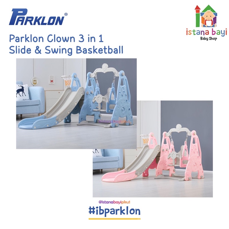 Parklon Fun Slide And Swing 5 in 1 / 3 in 1 / Mainan Perosotan Bayi /Parklon Fun slide Clown
