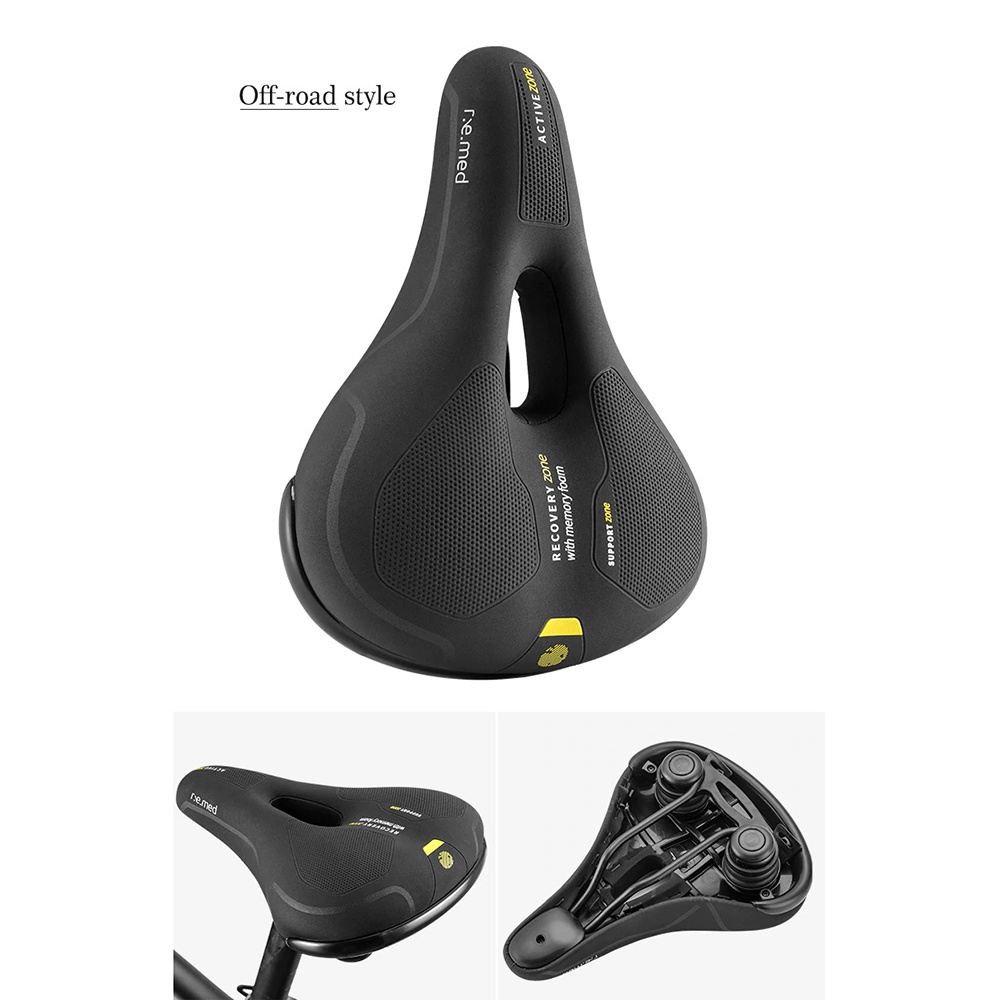 Jok Sadel Sepeda MTB Empuk Kulit Soft Pad Casual Style - Black