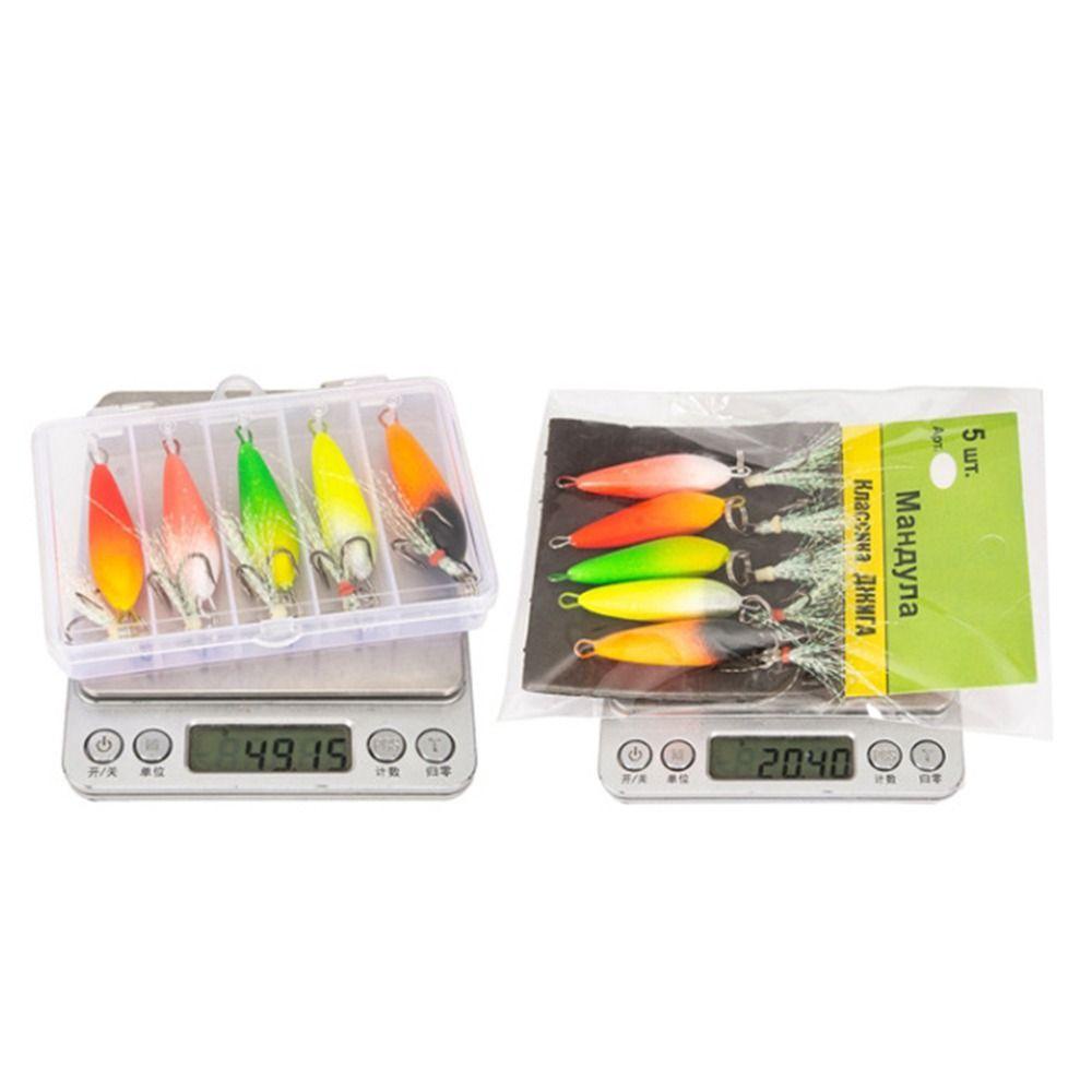 Preva 5pcs EPS Busa Es Umpan Pancing Kualitas Tinggi Jigging Balancer Walleye Kait Bulu