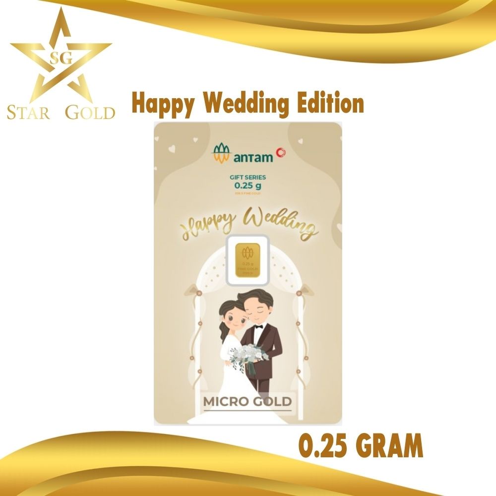 Star Gold Logam Mulia Micro Gold Antam Hartadinata 0,25gr Wedding International Series-1
