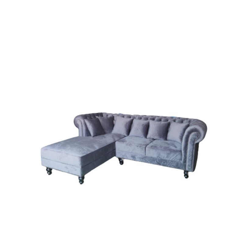 Sofa Leter L Super Mewah Chester Field