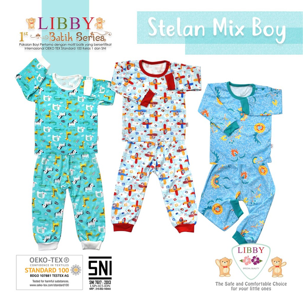 Libby 3SET piyama panjang (SML 2L XL XXL)