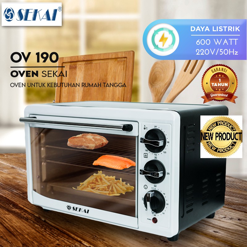 SEKAI Oven Listrik Low Watt/ Pemanggang Makanan Serbaguna 19L - OV-190