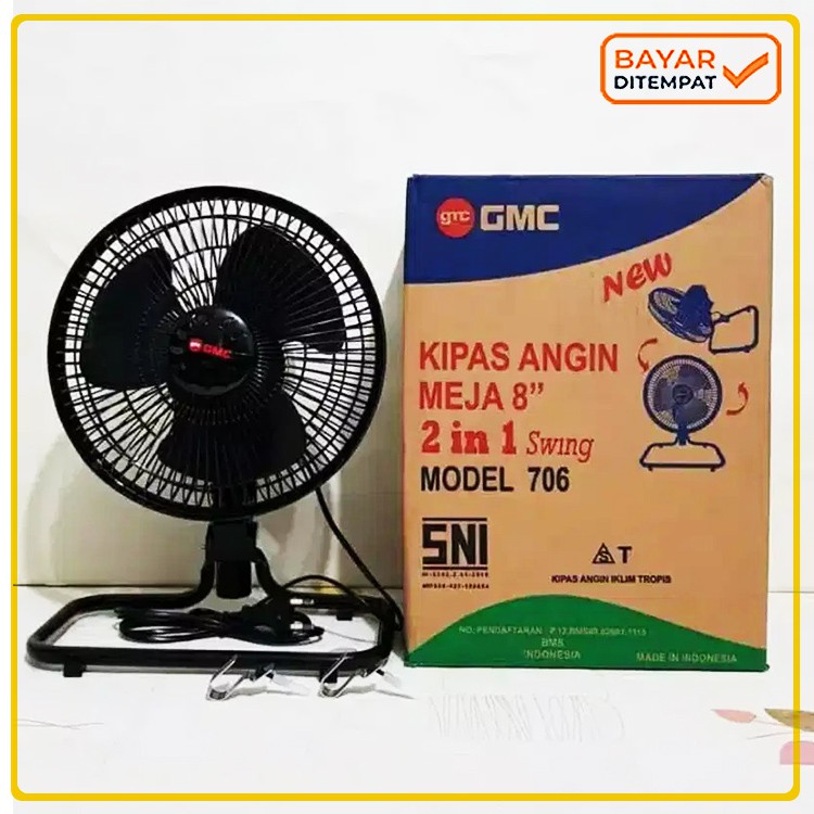 GMC 706 Desk fan 8 inch SWING Kipas Angin Meja Kipas Angin Duduk 8 inch SNI Garansi Resmi