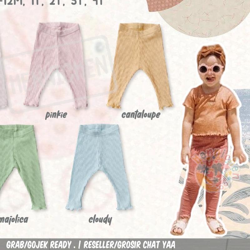 BOHOPANNA BOHO BABY BOHOBABY LEGGING GIRL 0-1 TAHUN / Bohobaby Legging Reeb Girl