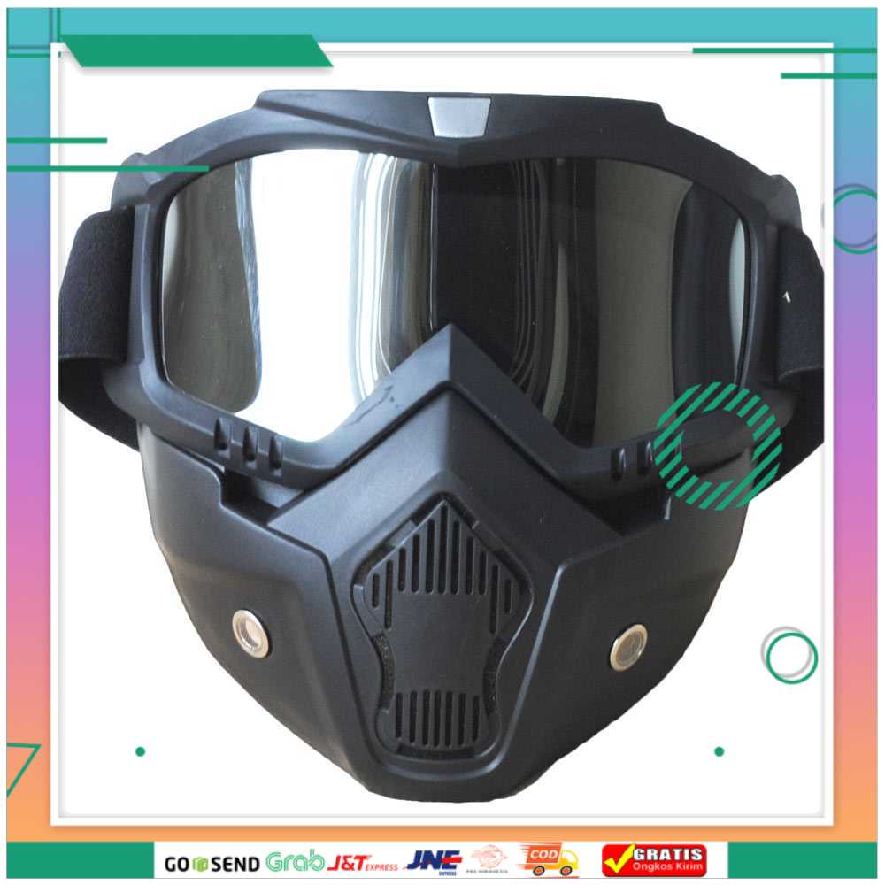 (BISA COD) FTIHSHP BOLLFO Kacamata Goggles Mask Motor Retro Windproof - MT-04