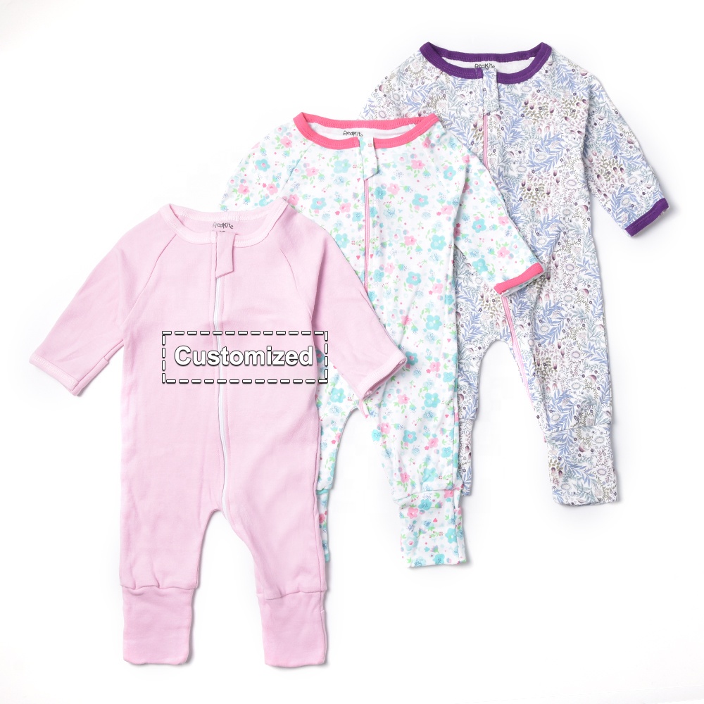 3 Pcs Premium Sleepsuit Bayi Perempuan Import - Resleting Buka Tutup P068