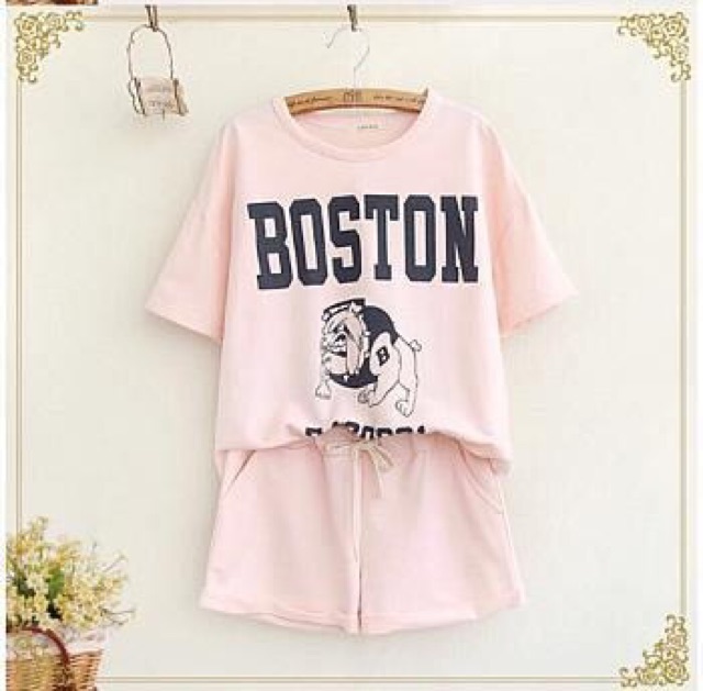 BC Set Boston Setelan Cewek Fashion Wanita Kekinian