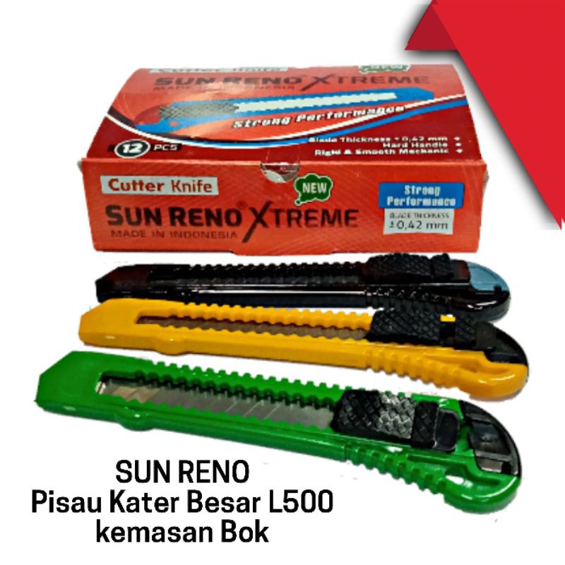 Cutter Besar Kater size Besar L500 | Knife SunReno Xtreme Grosir [12pcs]